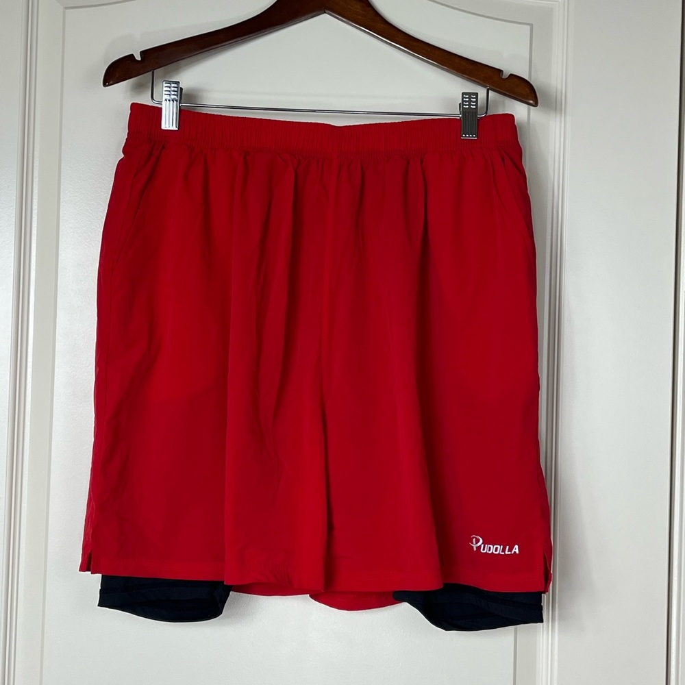 Red and Black Athletic Shorts for Dynamic Performance